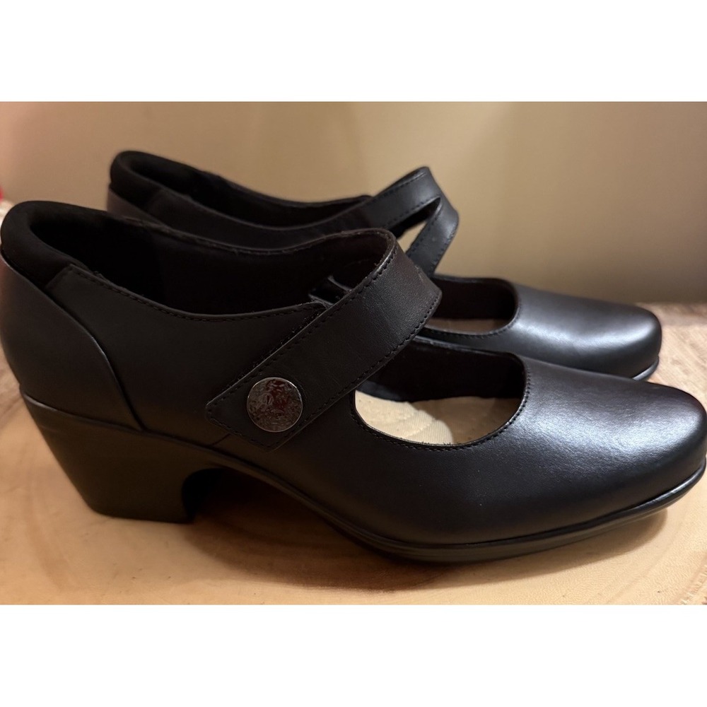 Clark's‎ Comfort Collection Emily Reaya Black Leather Mary Jane Pumps Sz-8 New